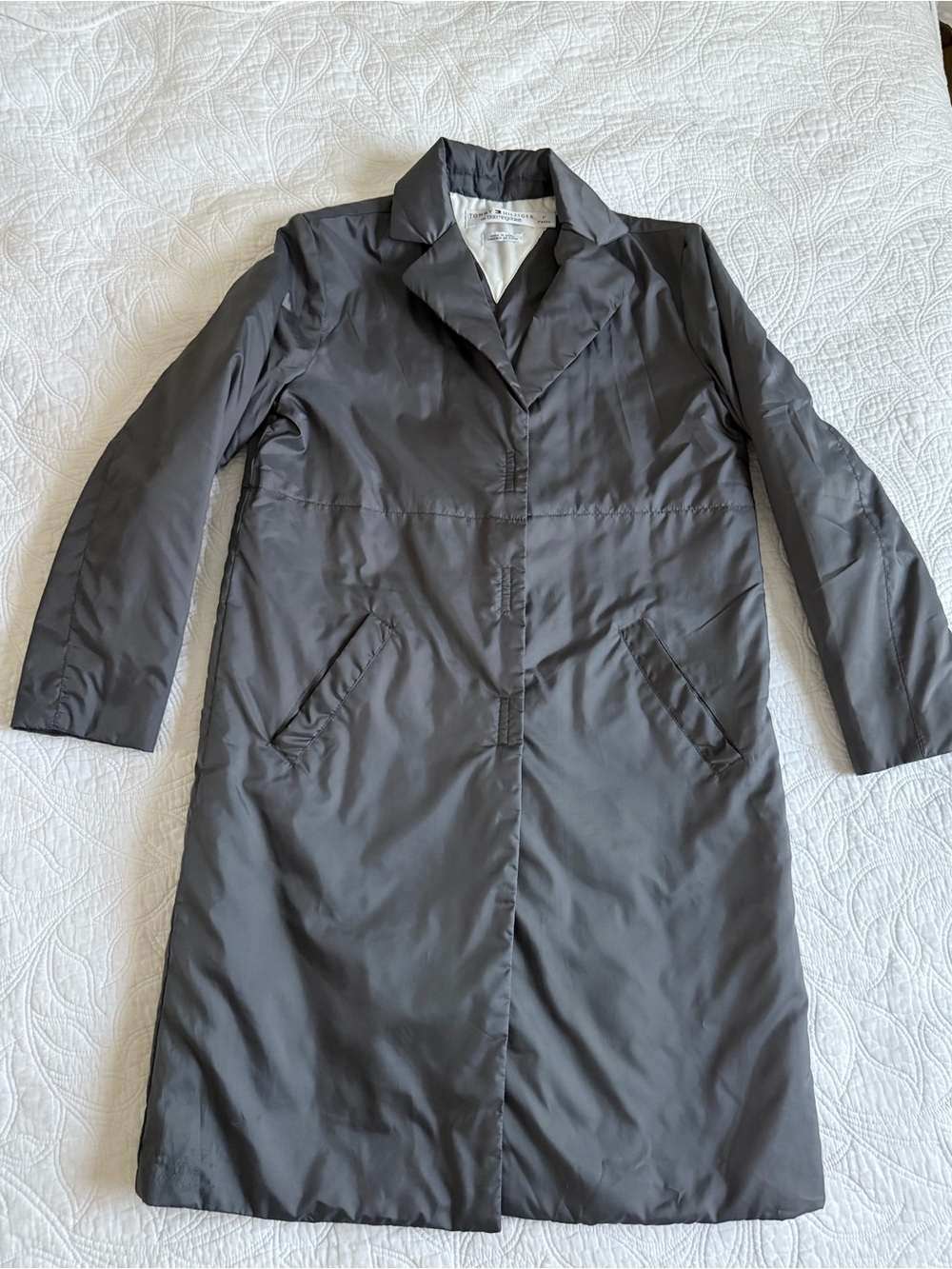 Vintage Tommy Hilfiger x Bloomingdales Classic Women's Charcoal Trench Coat